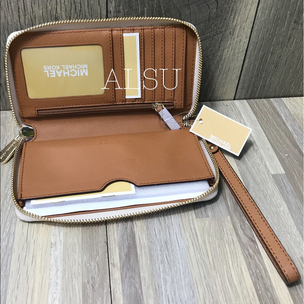 Michael Kors Flat MF Phone Case Wallet Vanilla W - Picture 3 of 4
